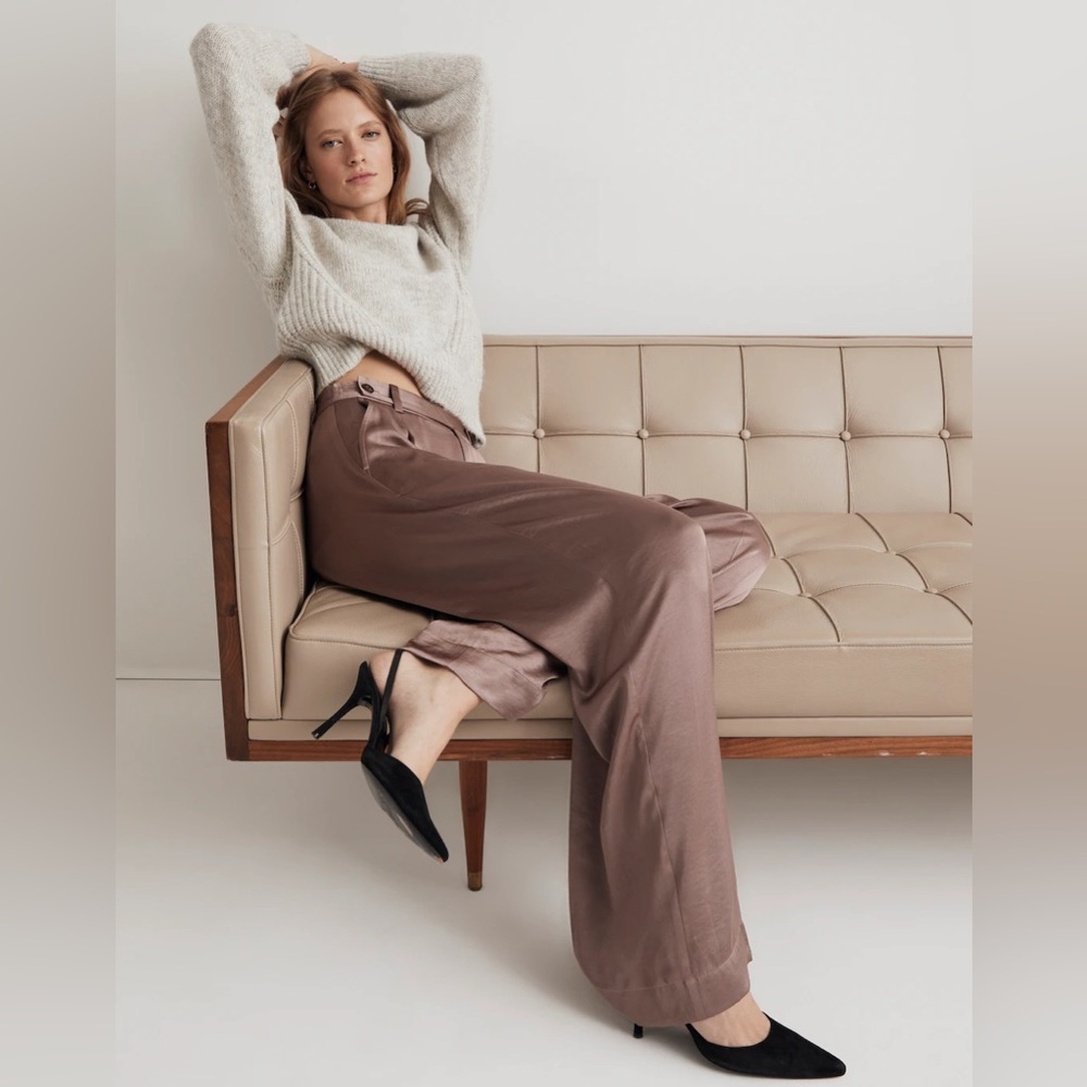 NWT Madewell Satin Wide Leg Harlow Pants size 4